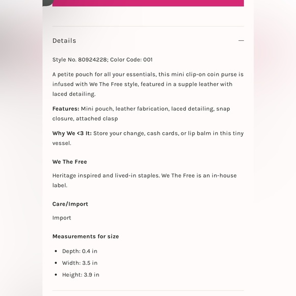 We The Free Boone Black Leather Pouch with Clip - Picture 9 of 9